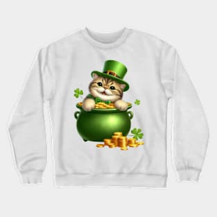 St Patricks Day Exotic Shorthair Cat Crewneck Sweatshirt